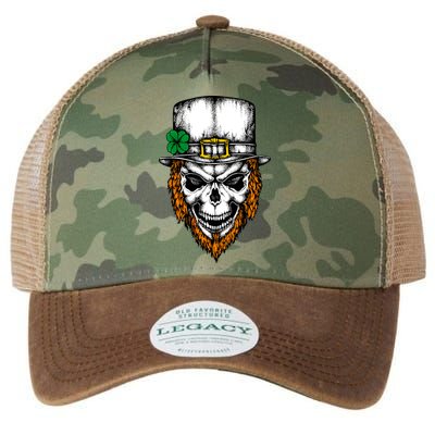 Leprechaun Irish Skull Skeleton Ginger Beard St. Patrick's Day Legacy Tie Dye Trucker Hat