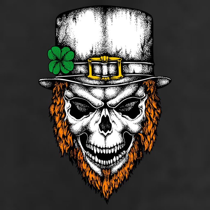 Leprechaun Irish Skull Skeleton Ginger Beard St. Patrick's Day Cool Comfort Performance Bucket Hat