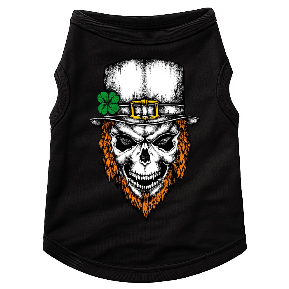 Leprechaun Irish Skull Skeleton Ginger Beard St. Patrick's Day Doggie Tank