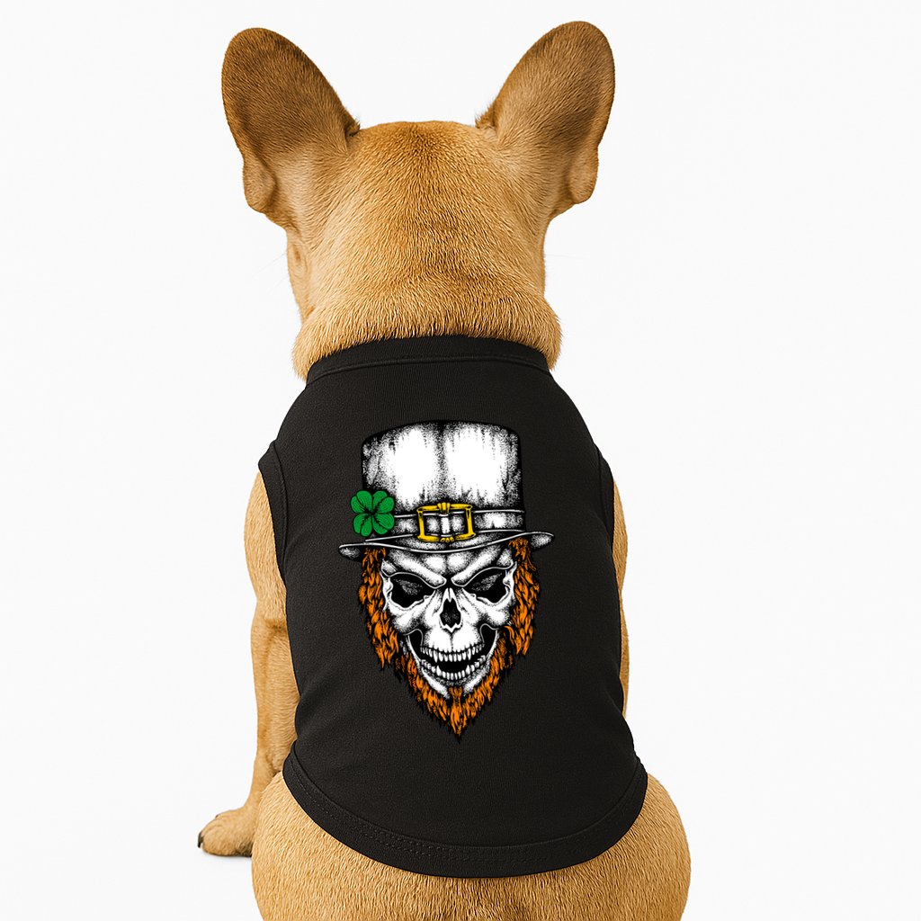 Leprechaun Irish Skull Skeleton Ginger Beard St. Patrick's Day Doggie Tank