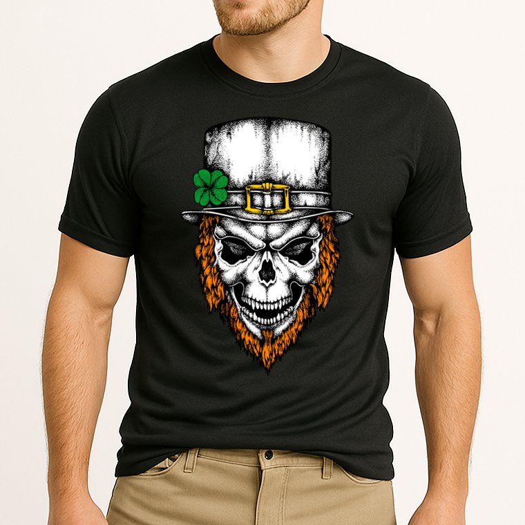 Leprechaun Irish Skull Skeleton Ginger Beard St. Patrick's Day Performance Shirt