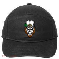 Leprechaun Irish Skull Skeleton Ginger Beard St. Patrick's Day 7-Panel Snapback Hat