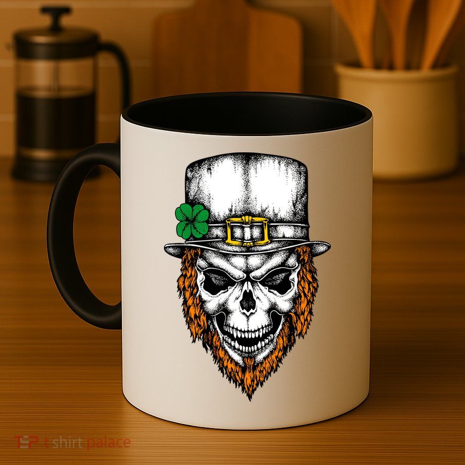 Leprechaun Irish Skull Skeleton Ginger Beard St. Patrick's Day Mug