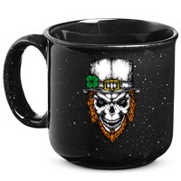 Leprechaun Irish Skull Skeleton Ginger Beard St. Patrick's Day 15oz Campfire Ceramic Mug