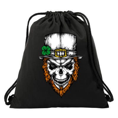Leprechaun Irish Skull Skeleton Ginger Beard St. Patrick's Day Drawstring Bag