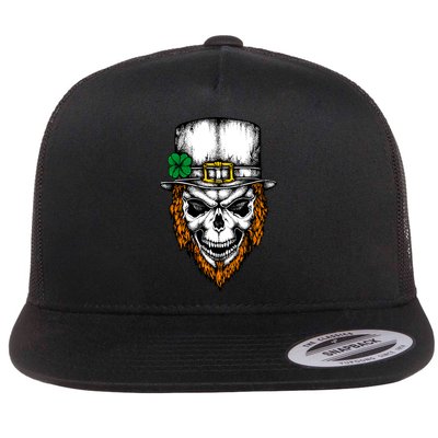Leprechaun Irish Skull Skeleton Ginger Beard St. Patrick's Day Flatbill Hat