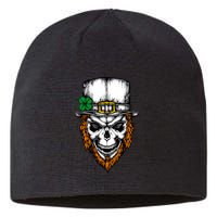 Leprechaun Irish Skull Skeleton Ginger Beard St. Patrick's Day Sustainable Beanie