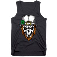 Leprechaun Irish Skull Skeleton Ginger Beard St. Patrick's Day Tank Top