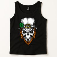 Leprechaun Irish Skull Skeleton Ginger Beard St. Patrick's Day Tank Top