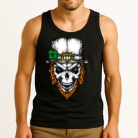 Leprechaun Irish Skull Skeleton Ginger Beard St. Patrick's Day Tank Top