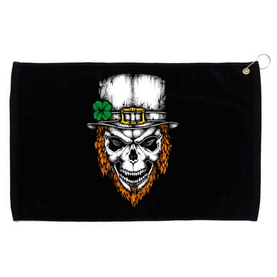 Leprechaun Irish Skull Skeleton Ginger Beard St. Patrick's Day Grommeted Golf Towel