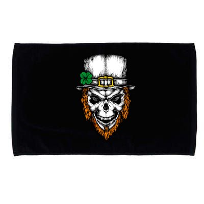 Leprechaun Irish Skull Skeleton Ginger Beard St. Patrick's Day Microfiber Hand Towel