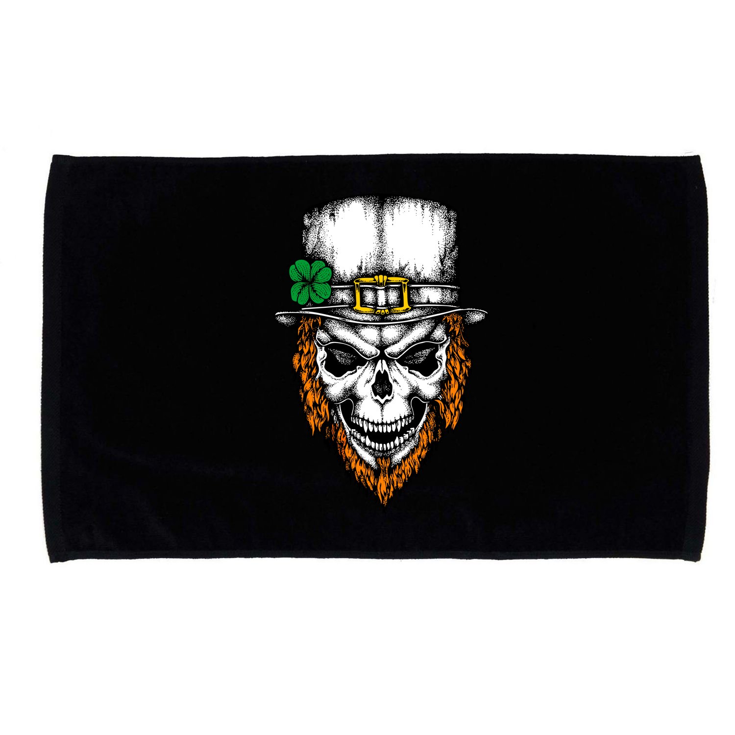 Leprechaun Irish Skull Skeleton Ginger Beard St. Patrick's Day Microfiber Hand Towel