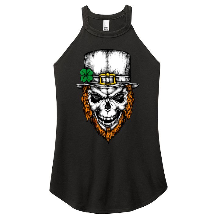 Leprechaun Irish Skull Skeleton Ginger Beard St. Patrick's Day Women's Perfect Tri Rocker Tank