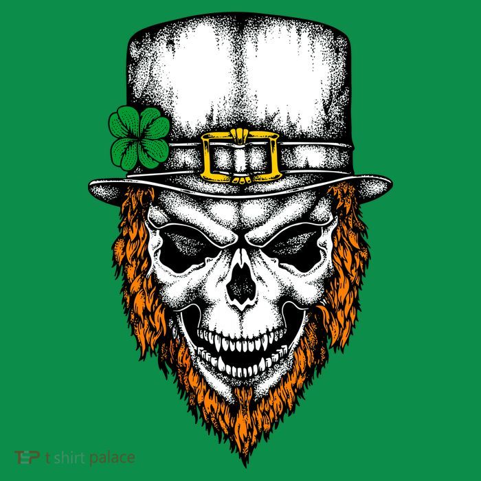 Leprechaun Irish Skull Skeleton Ginger Beard St. Patrick's Day Sweatshirt