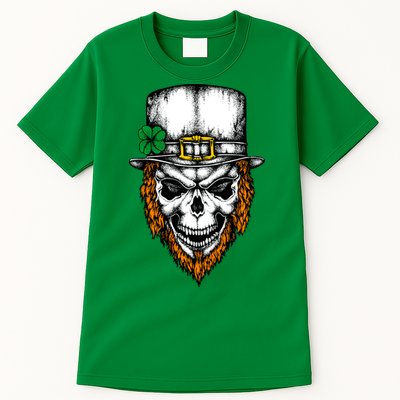 Leprechaun Irish Skull Skeleton Ginger Beard St. Patrick's Day Tall T-Shirt