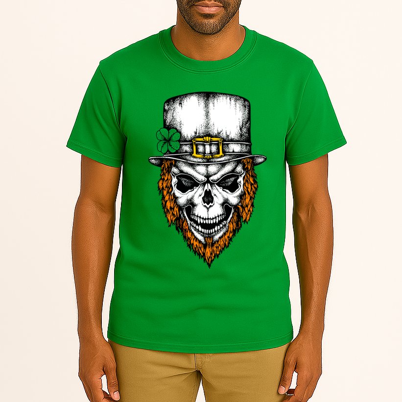 Leprechaun Irish Skull Skeleton Ginger Beard St. Patrick's Day Tall T-Shirt