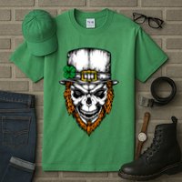 Leprechaun Irish Skull Skeleton Ginger Beard St. Patrick's Day Tall T-Shirt