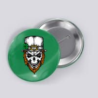 Leprechaun Irish Skull Skeleton Ginger Beard St. Patrick's Day Button