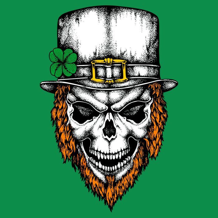 Leprechaun Irish Skull Skeleton Ginger Beard St. Patrick's Day Magnet