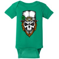 Leprechaun Irish Skull Skeleton Ginger Beard St. Patrick's Day Baby Bodysuit