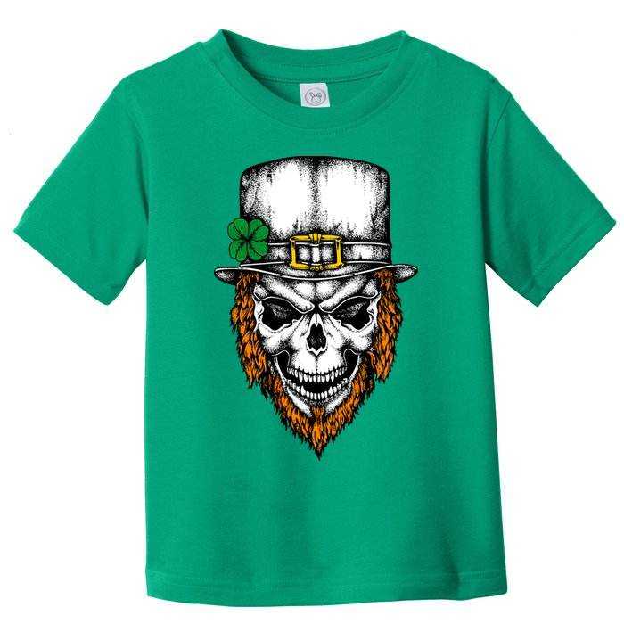Leprechaun Irish Skull Skeleton Ginger Beard St. Patrick's Day Toddler T-Shirt
