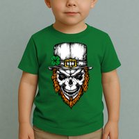 Leprechaun Irish Skull Skeleton Ginger Beard St. Patrick's Day Toddler T-Shirt