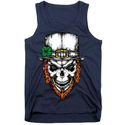 Leprechaun Irish Skull Skeleton Ginger Beard St. Patrick's Day Tank Top