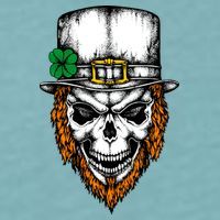 Leprechaun Irish Skull Skeleton Ginger Beard St. Patrick's Day Sueded Cloud Jersey T-Shirt