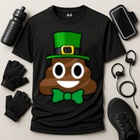 Leprechaun Poop Emoji Smiley Funny St. Patrick's Day Cooling Performance Crew T-Shirt