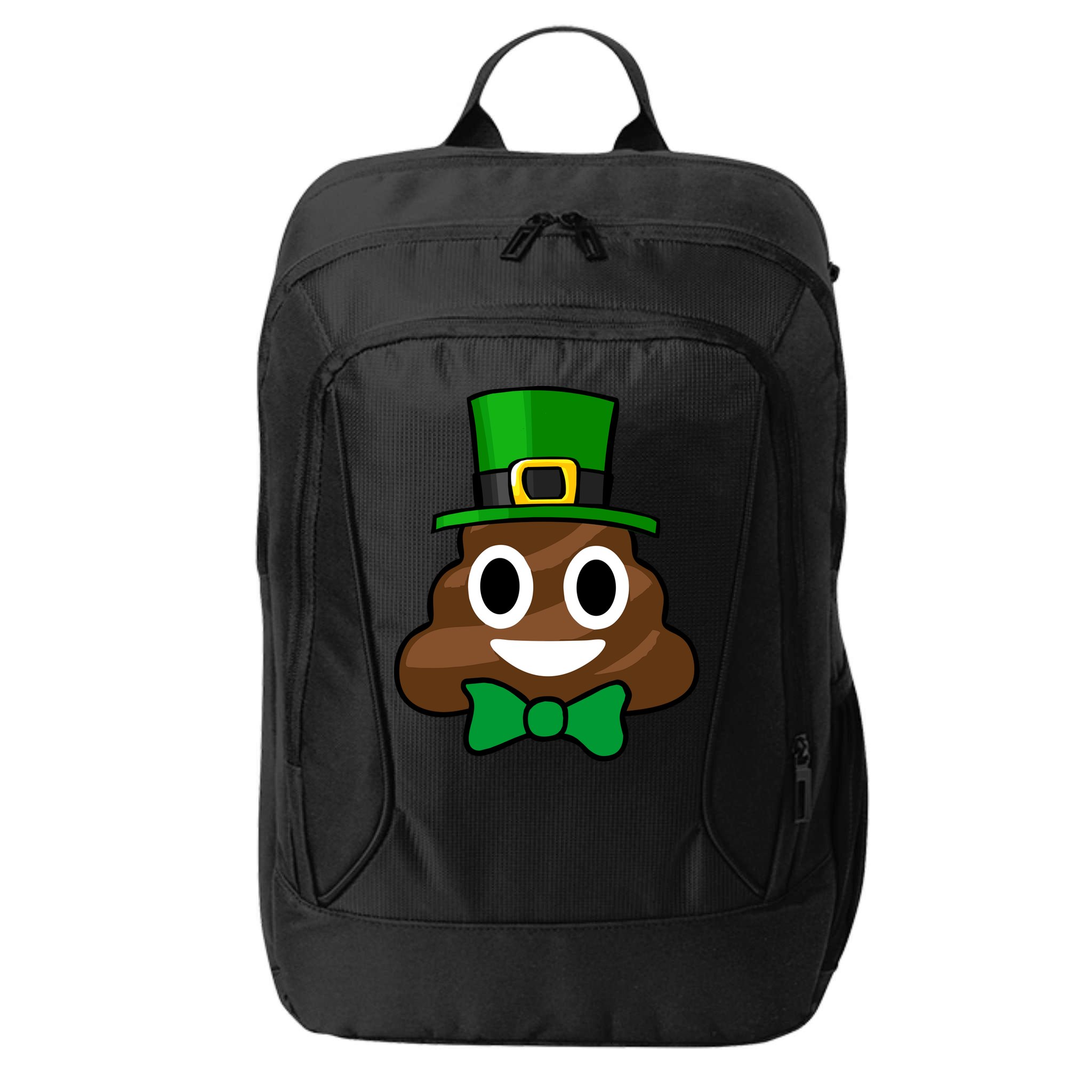 Leprechaun Poop Emoji Smiley Funny St. Patrick's Day City Backpack