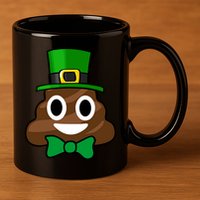 Leprechaun Poop Emoji Smiley Funny St. Patrick's Day 11oz C Handle Ceramic Mug
