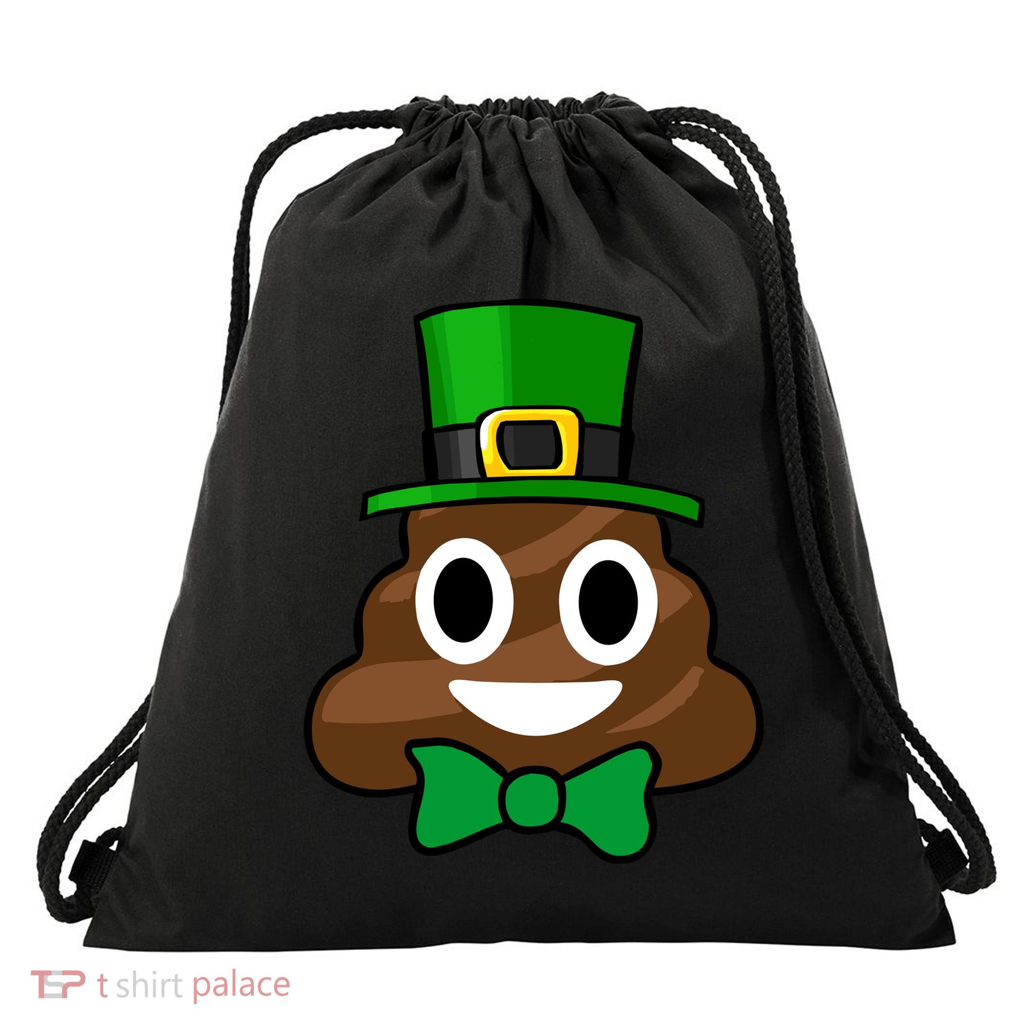 Leprechaun Poop Emoji Smiley Funny St. Patrick's Day Drawstring Bag