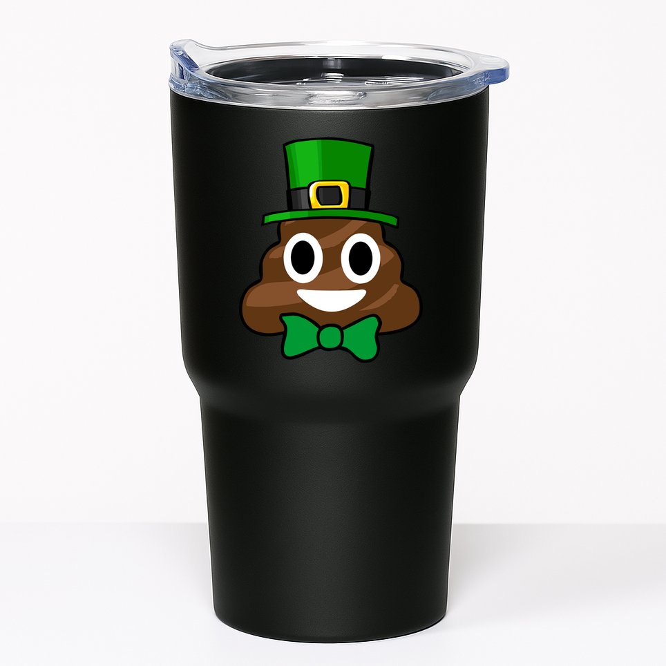 Leprechaun Poop Emoji Smiley Funny St. Patrick's Day Tumbler