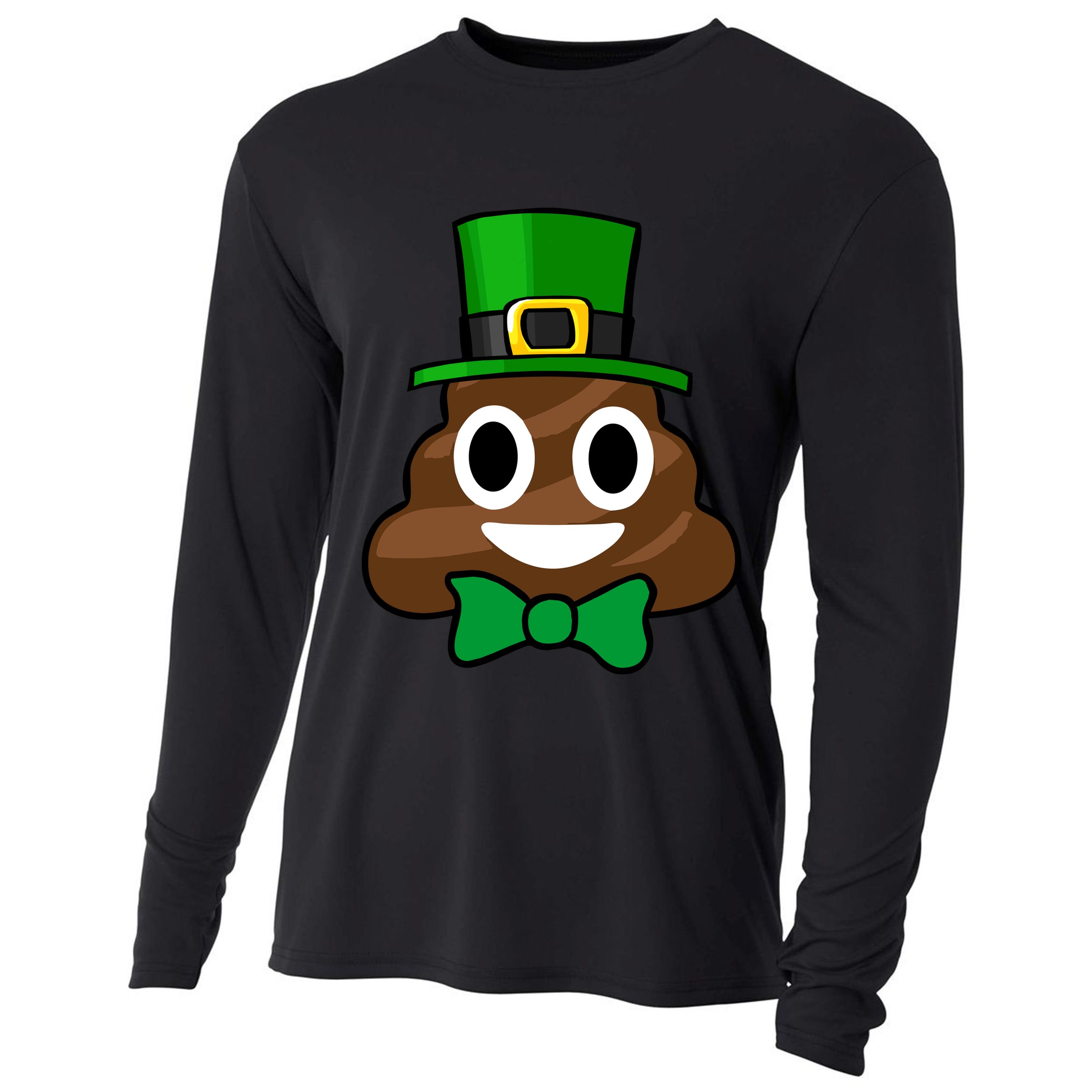 Leprechaun Poop Emoji Smiley Funny St. Patrick's Day Cooling Performance Long Sleeve Crew