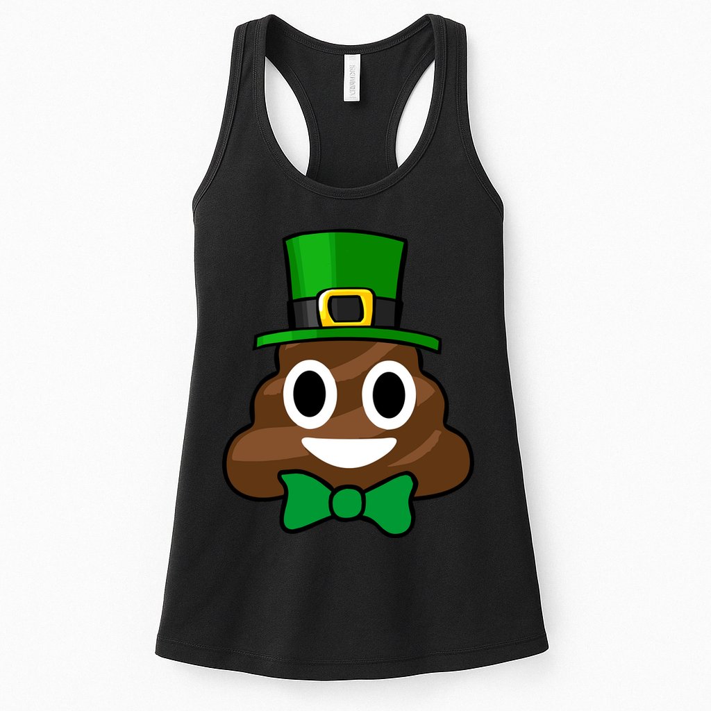 Leprechaun Poop Emoji Smiley Funny St. Patrick's Day Womens Tank Top