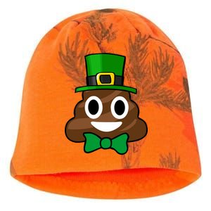 Leprechaun Poop Emoji Smiley Funny St. Patrick's Day Kati - Camo Knit Beanie