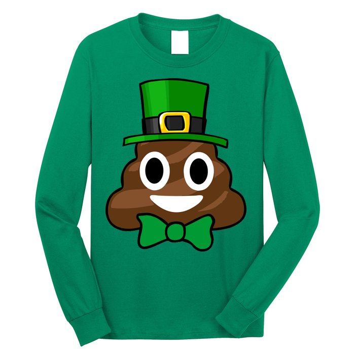 Leprechaun Poop Emoji Smiley Funny St. Patrick's Day Long Sleeve Shirt