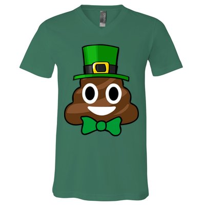 Leprechaun Poop Emoji Smiley Funny St. Patrick's Day V-Neck T-Shirt