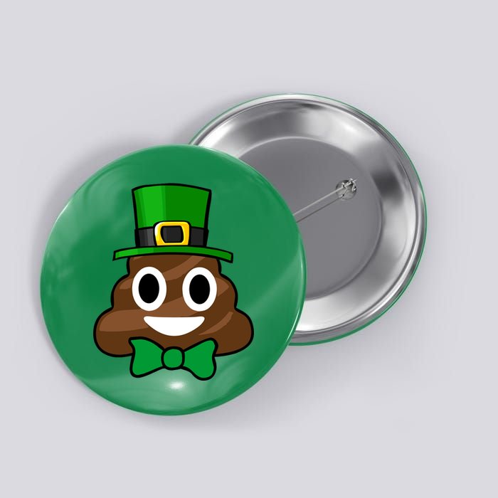 Leprechaun Poop Emoji Smiley Funny St. Patrick's Day Button