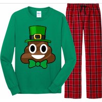 Leprechaun Poop Emoji Smiley Funny St. Patrick's Day Long Sleeve Pajama Set