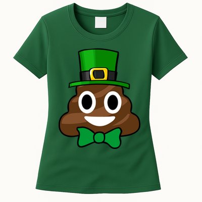 Leprechaun Poop Emoji Smiley Funny St. Patrick's Day Womens T-Shirt