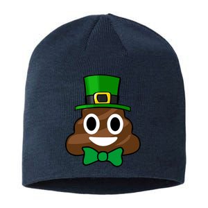 Leprechaun Poop Emoji Smiley Funny St. Patrick's Day Sustainable Beanie