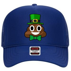 Leprechaun Poop Emoji Smiley Funny St. Patrick's Day High Crown Mesh Back Trucker Hat