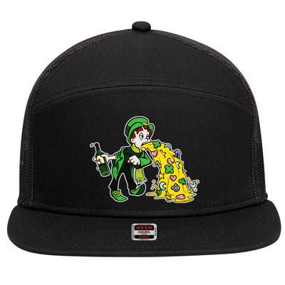 Leprechaun Puking St. Patrick's Day Drinking 7 Panel Mesh Trucker Snapback Hat