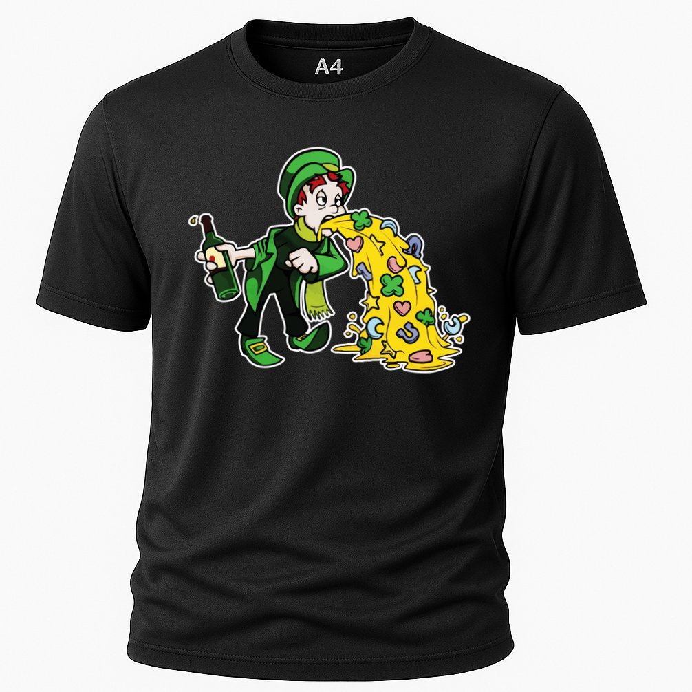 Leprechaun Puking St. Patrick's Day Drinking Performance Shirt