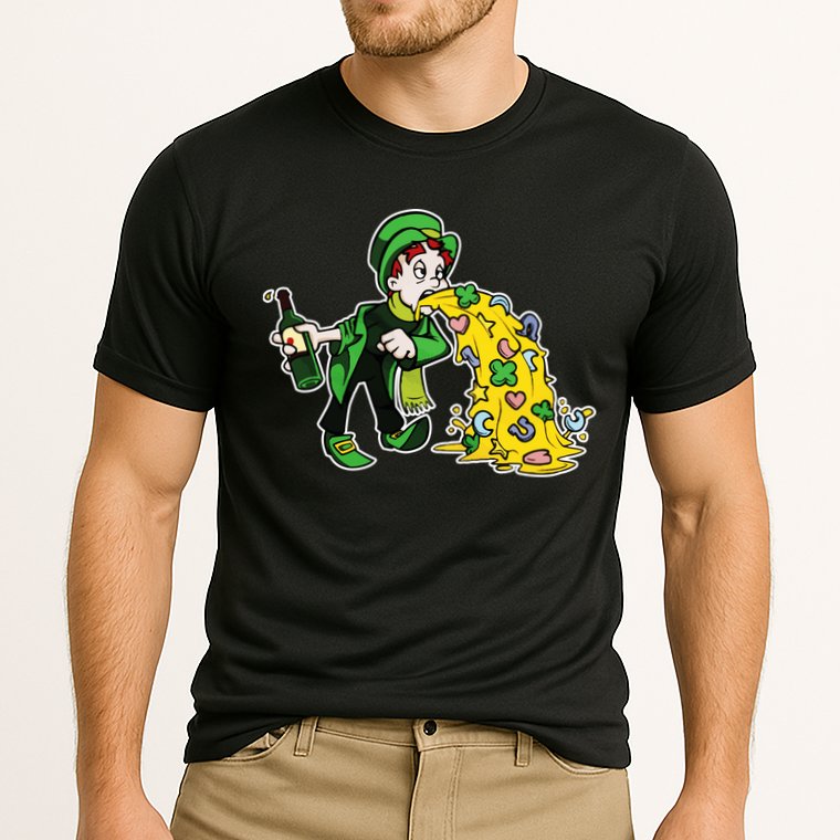 Leprechaun Puking St. Patrick's Day Drinking Performance Shirt