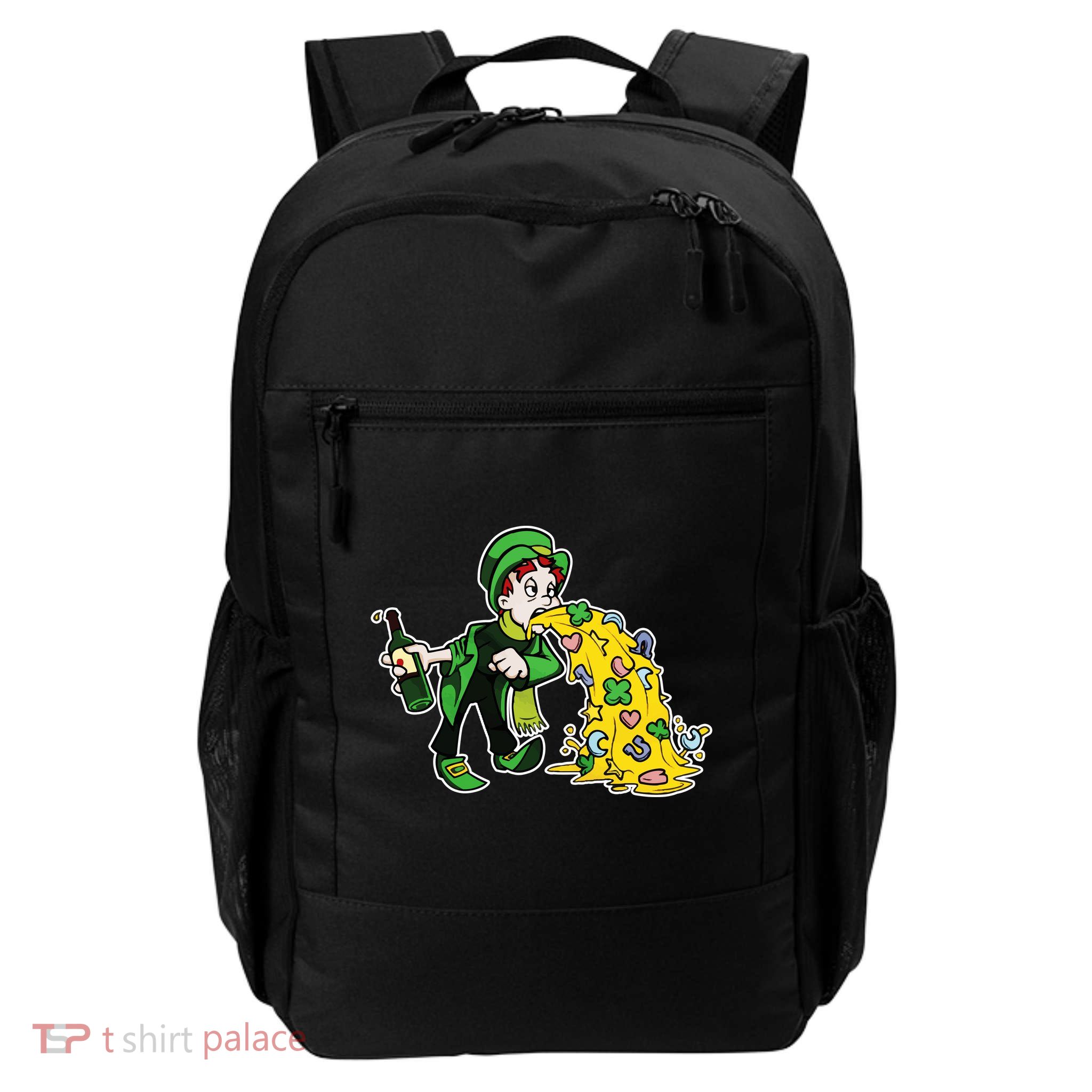 Leprechaun Puking St. Patrick's Day Drinking Daily Commute Backpack