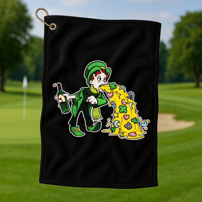 Leprechaun Puking St. Patrick's Day Drinking Golf Towel