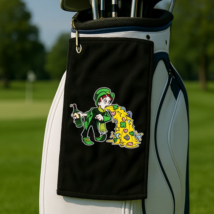 Leprechaun Puking St. Patrick's Day Drinking Golf Towel